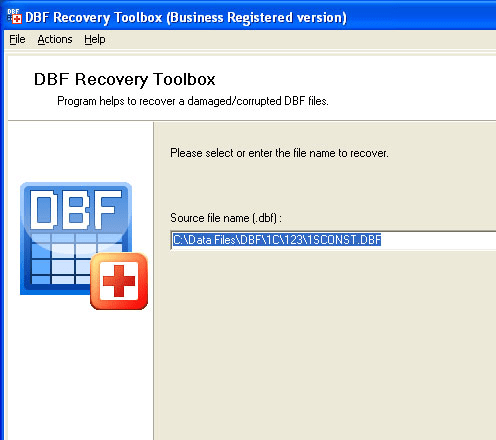DBF Recovery Toolbox Screenshot 1