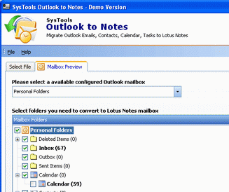 Convert Outlook PST to Lotus Notes Screenshot 1