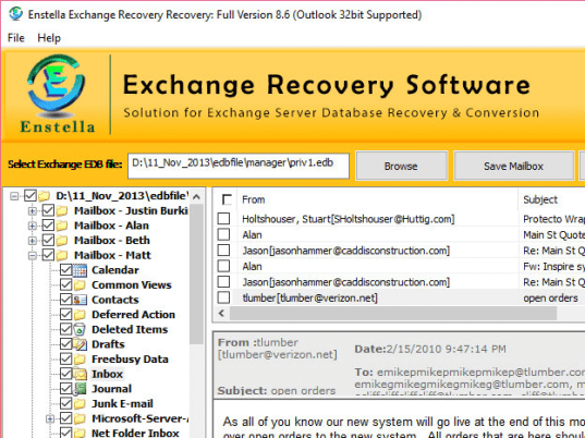 MS Exchange Repair Screenshot 1