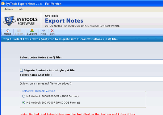 Lotus Notes in Outlook Screenshot 1