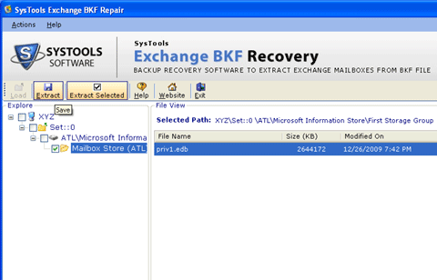 Restore Exchange Database from Backup Screenshot 1