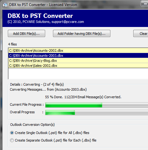 Convert Outlook Express DBX to Outlook PST Screenshot 1