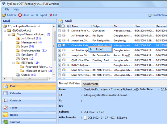 Repair an OST to PST File Screenshot 1
