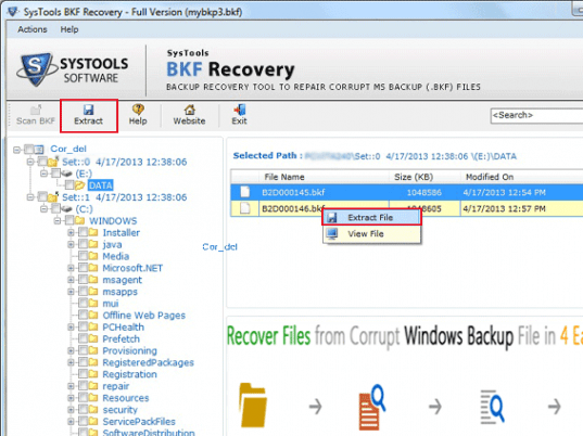 Windows Backup File Recovery Screenshot 1