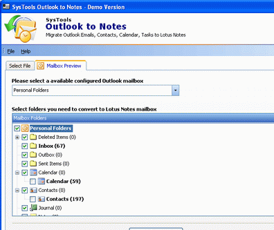 Export Outlook Email to Lotus Notes Screenshot 1