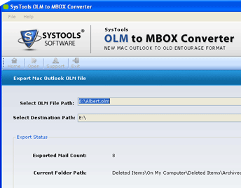 Exporting Apple mail OLM to MBOX Screenshot 1