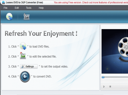 Leawo Free DVD to 3GP Converter Screenshot 1