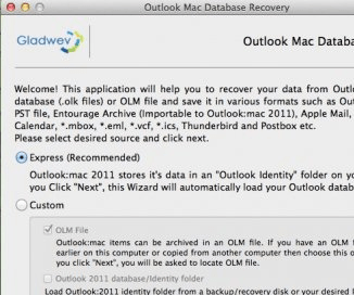 Outlook Mac files Recovery Screenshot 1