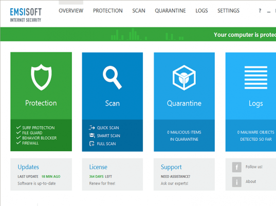 Emsisoft Internet Security Screenshot 1