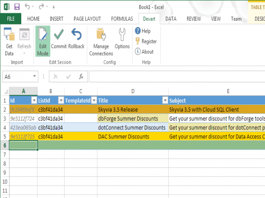 Excel Add-in for MailChimp Screenshot 1
