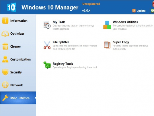 Windows 10 Manager Screenshot 1