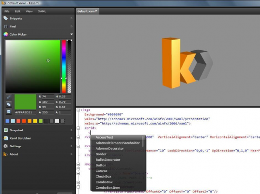 Kaxaml Screenshot 1