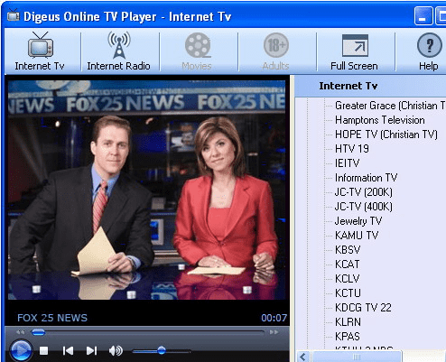 Digeus Online TV Player Screenshot 1