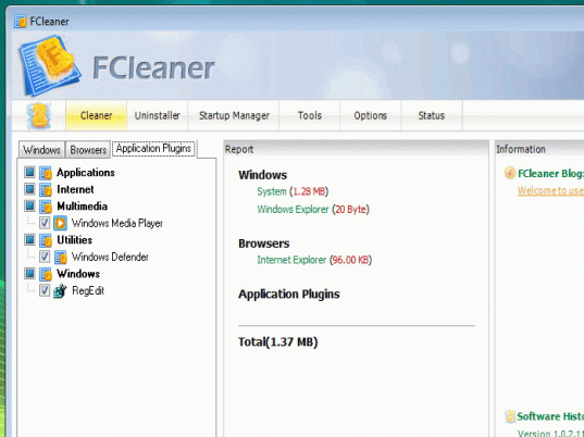 FCleaner Portable Screenshot 1