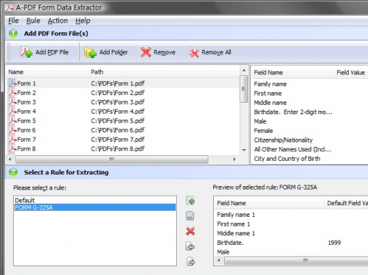A-PDF Form Data Extractor Screenshot 1