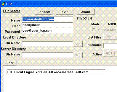 FTP Client Engine for Visual dBase Screenshot 1
