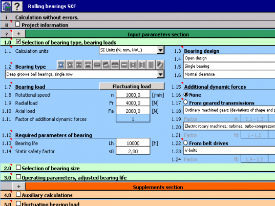 MITCalc - Rolling Bearings Calculation II Screenshot 1