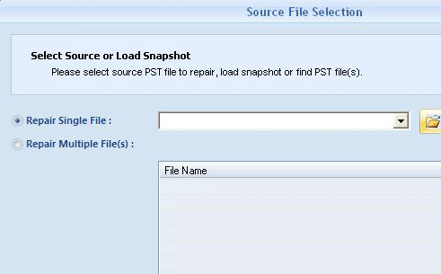 Repair Outlook 2007 PST File Screenshot 1