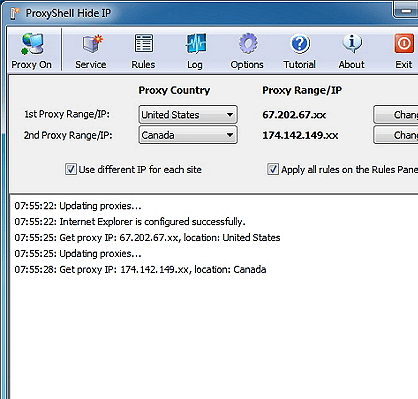 ProxyShell Hide IP Screenshot 1