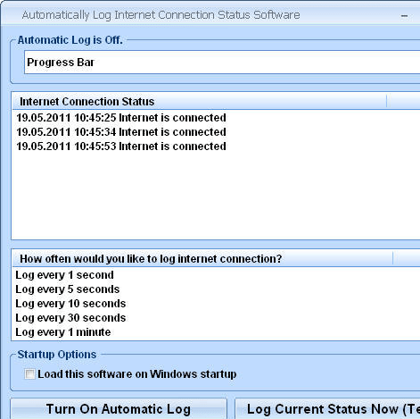 Automatically Log Internet Connection Status Software Screenshot 1