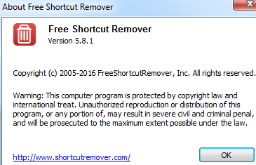 Free Shortcut Remover Screenshot 1