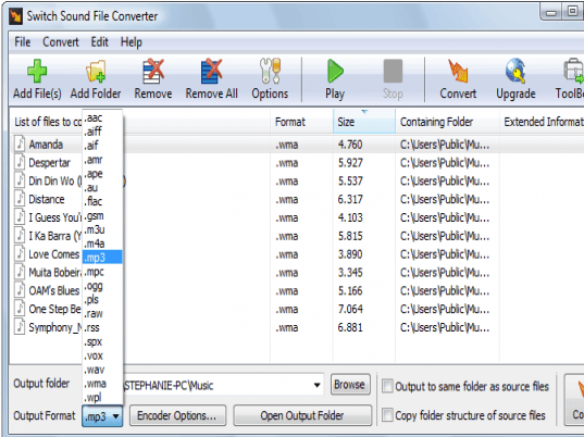 Switch Audio File Converter Screenshot 1