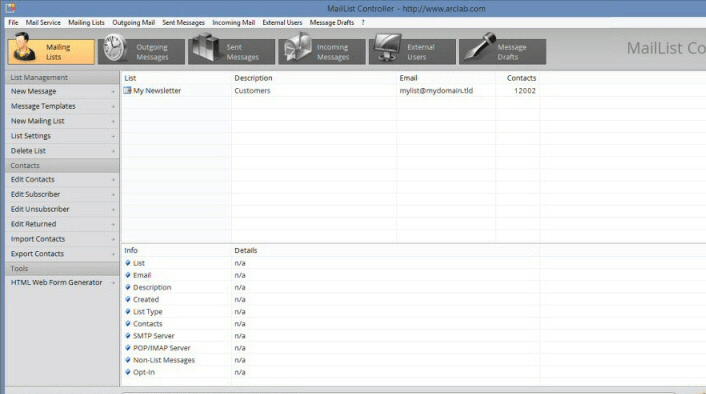 arclab MailList Controller Screenshot 1