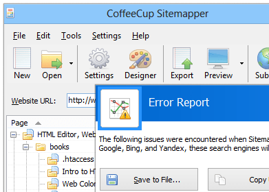 CoffeeCup SiteMapper Screenshot 1