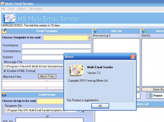 HS Multi-Email Sender Screenshot 1