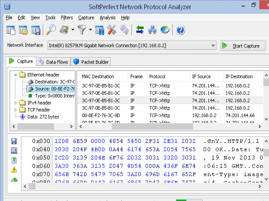 SoftPerfect Network Protocol Analyzer Screenshot 1