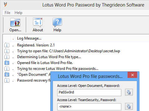 Lotus Word Pro Password Screenshot 1