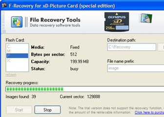 F-Recovery for xD-Picture Card Screenshot 1