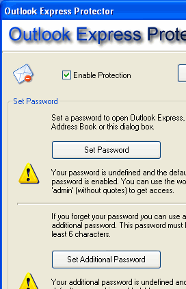 Outlook Express Protector Screenshot 1