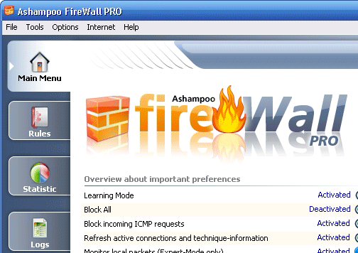 Ashampoo FireWall Pro Screenshot 1