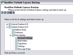 BackRex Outlook Express Backup Screenshot 1