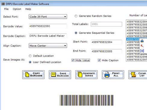 Bar Code Labels Maker Screenshot 1