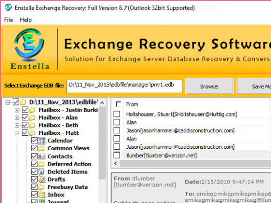 Export Exchange Mailbox to PST Screenshot 1