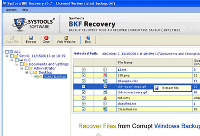 Windows Backup Restore Utility Screenshot 1