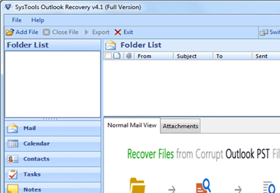 MS Outlook 2010 Recovery Screenshot 1