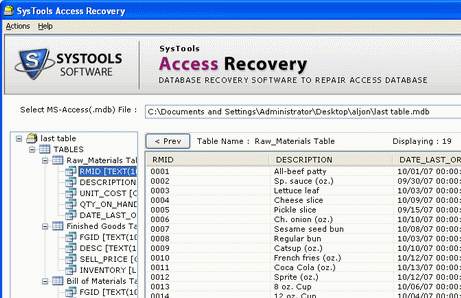 Repair Access Data Files Screenshot 1