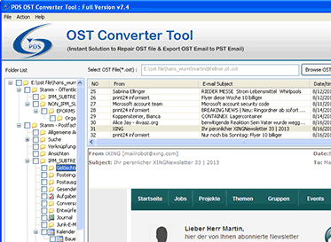 Exchange OST to PST Recovery Softwsre Screenshot 1