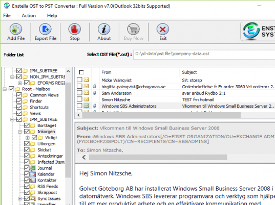 Convert Outlook OST into PST Screenshot 1