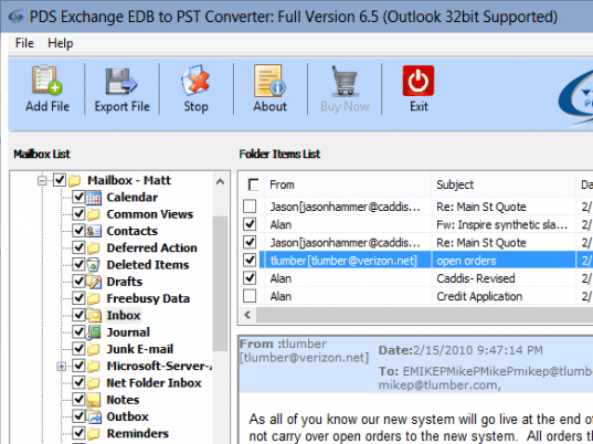 Exchange Database Recovery Software Screenshot 1