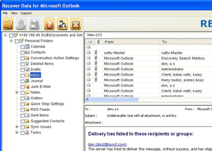 MS Outlook Recovery Program Screenshot 1