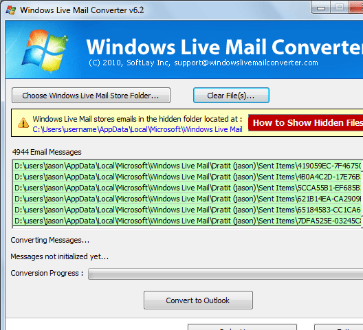 Copy EML from Windows Mail to Outlook Screenshot 1