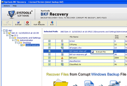 Windows BKF Recovery Screenshot 1