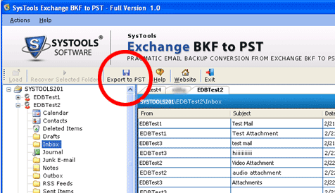 Extract PST from Backup Screenshot 1