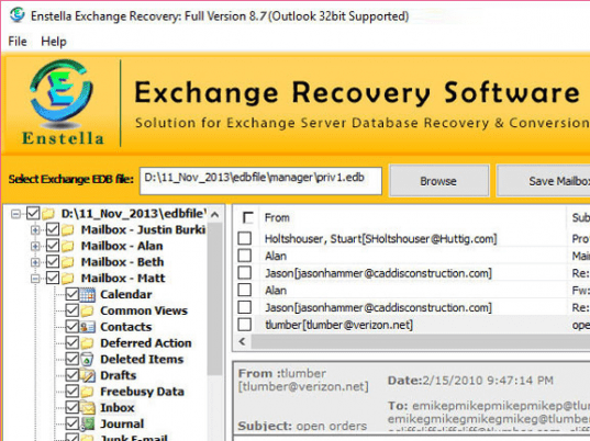Priv1 EDB Recovery Software Screenshot 1