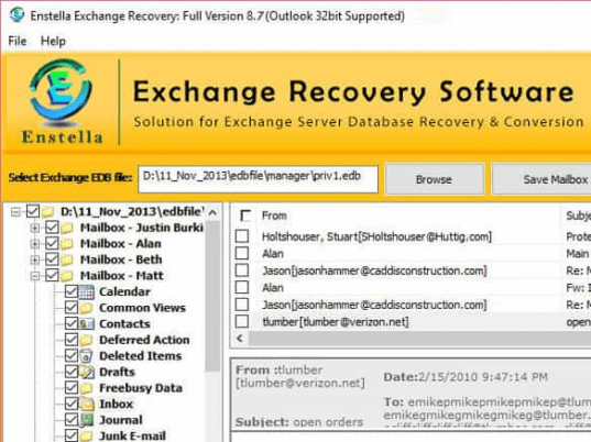 Exchange 2003 Email Recovery Screenshot 1