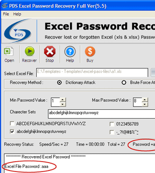 Free Excel Password Unlocker Screenshot 1